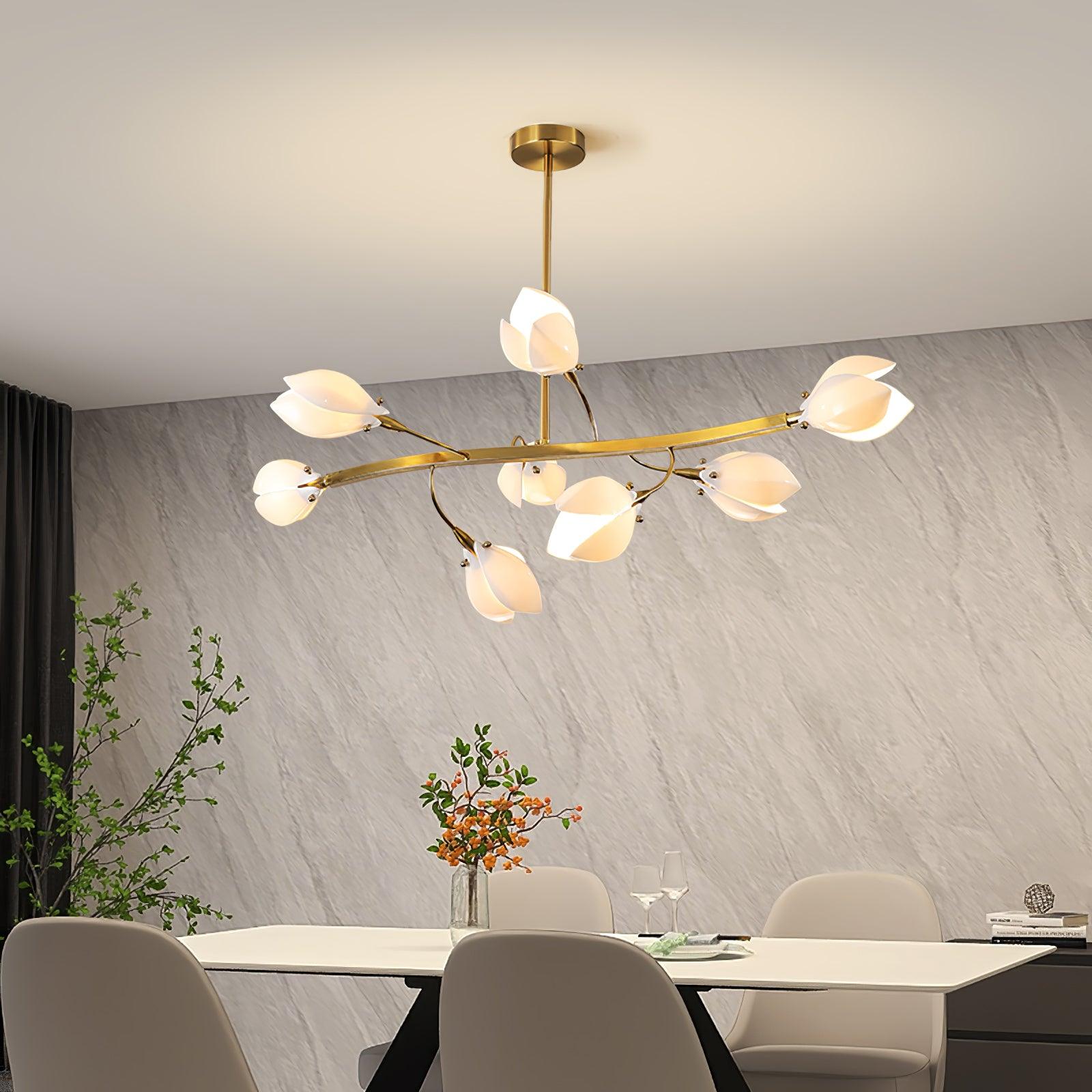 Porcelain Magnolia Chandelier - Lamp Outdoor