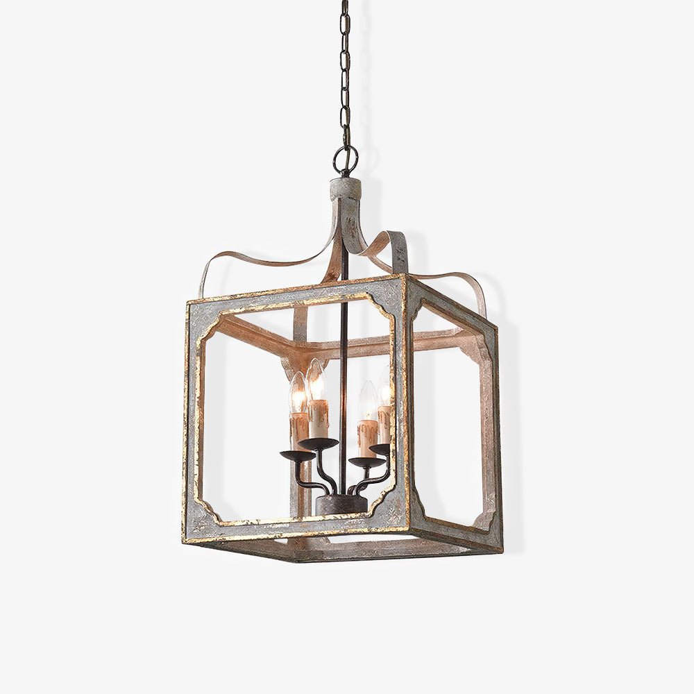 Boho Rustic Cube Chandelier - Lamp Outdoor