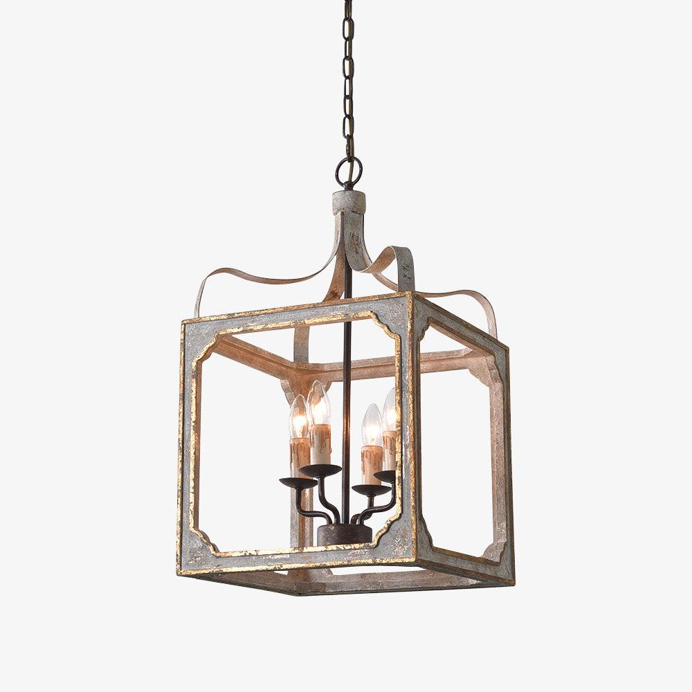 Boho Rustic Cube Chandelier - Lamp Outdoor