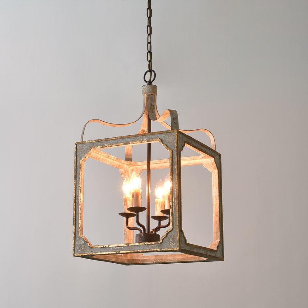 Boho Rustic Cube Chandelier - Lamp Outdoor