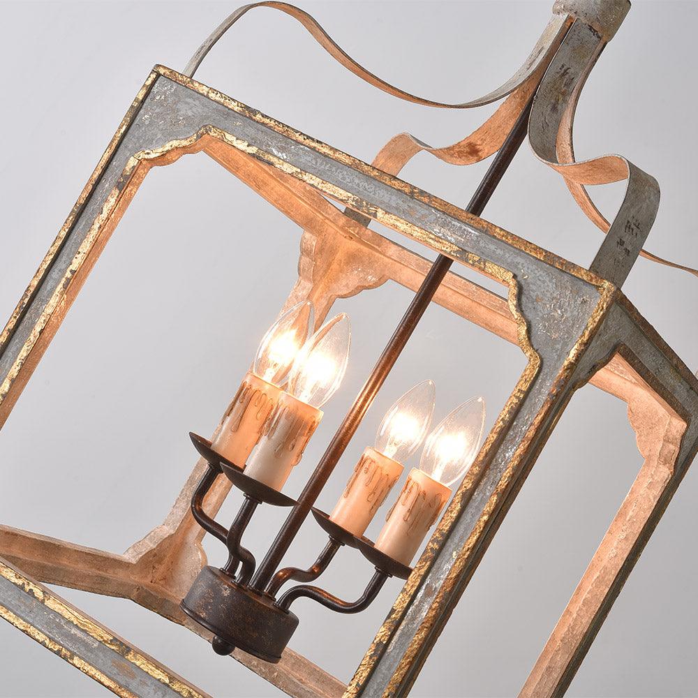 Boho Rustic Cube Chandelier - Lamp Outdoor