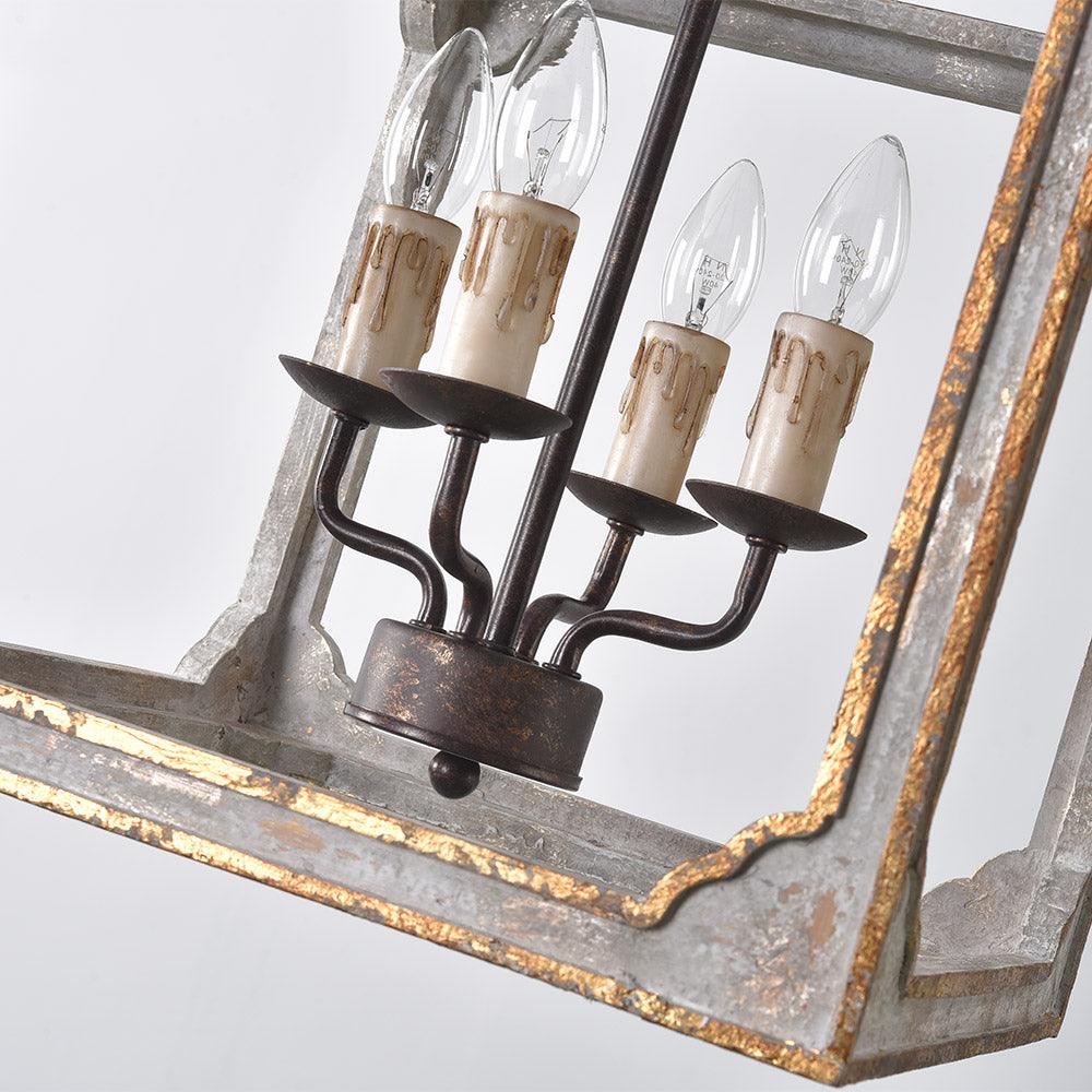 Boho Rustic Cube Chandelier - Lamp Outdoor
