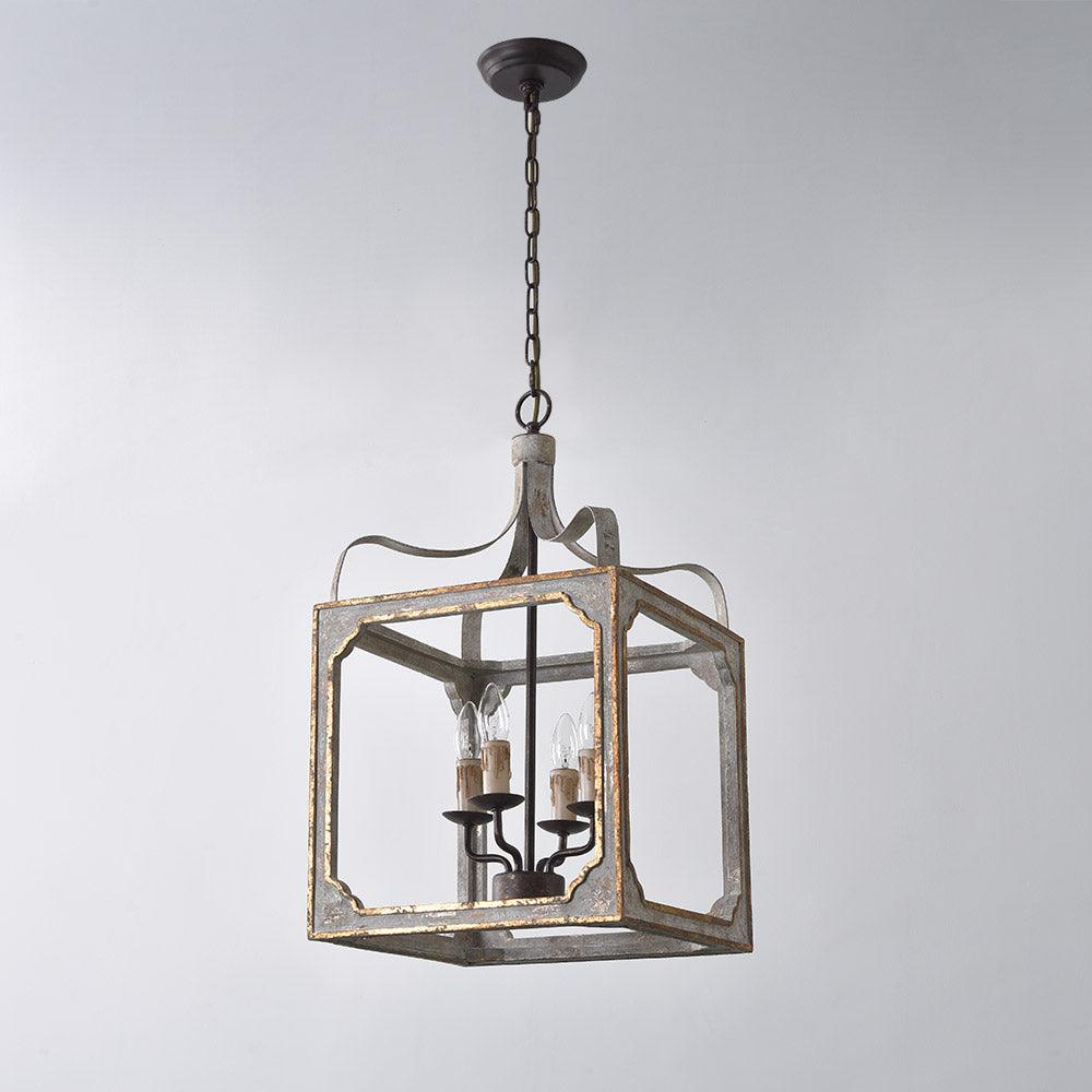 Boho Rustic Cube Chandelier - Lamp Outdoor