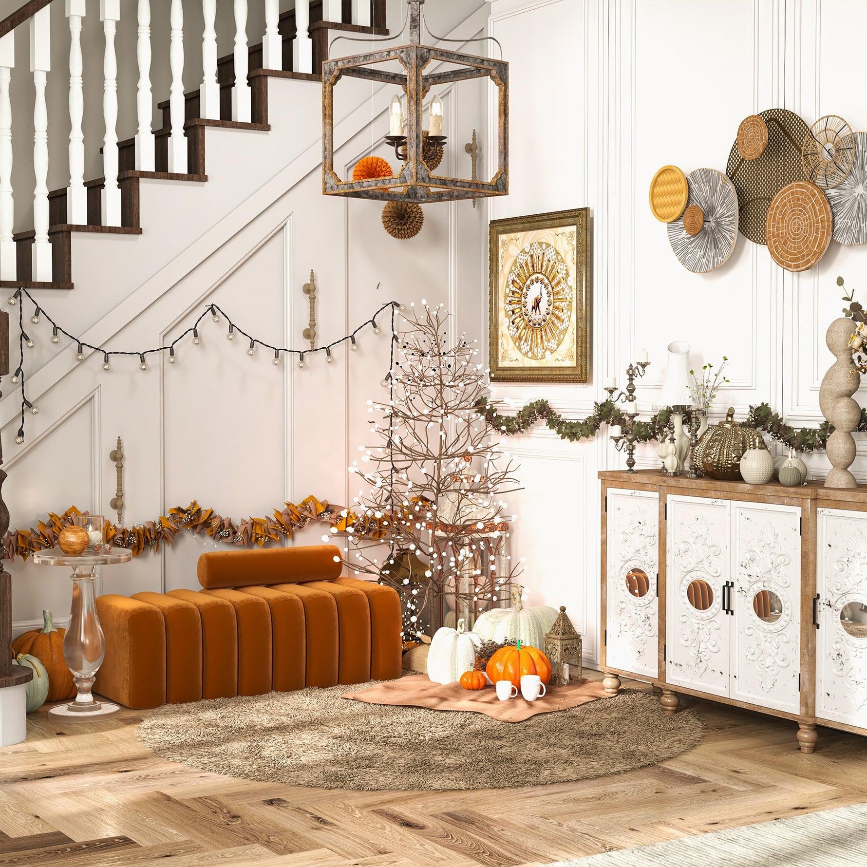 Boho Rustic Cube Chandelier - Lamp Outdoor