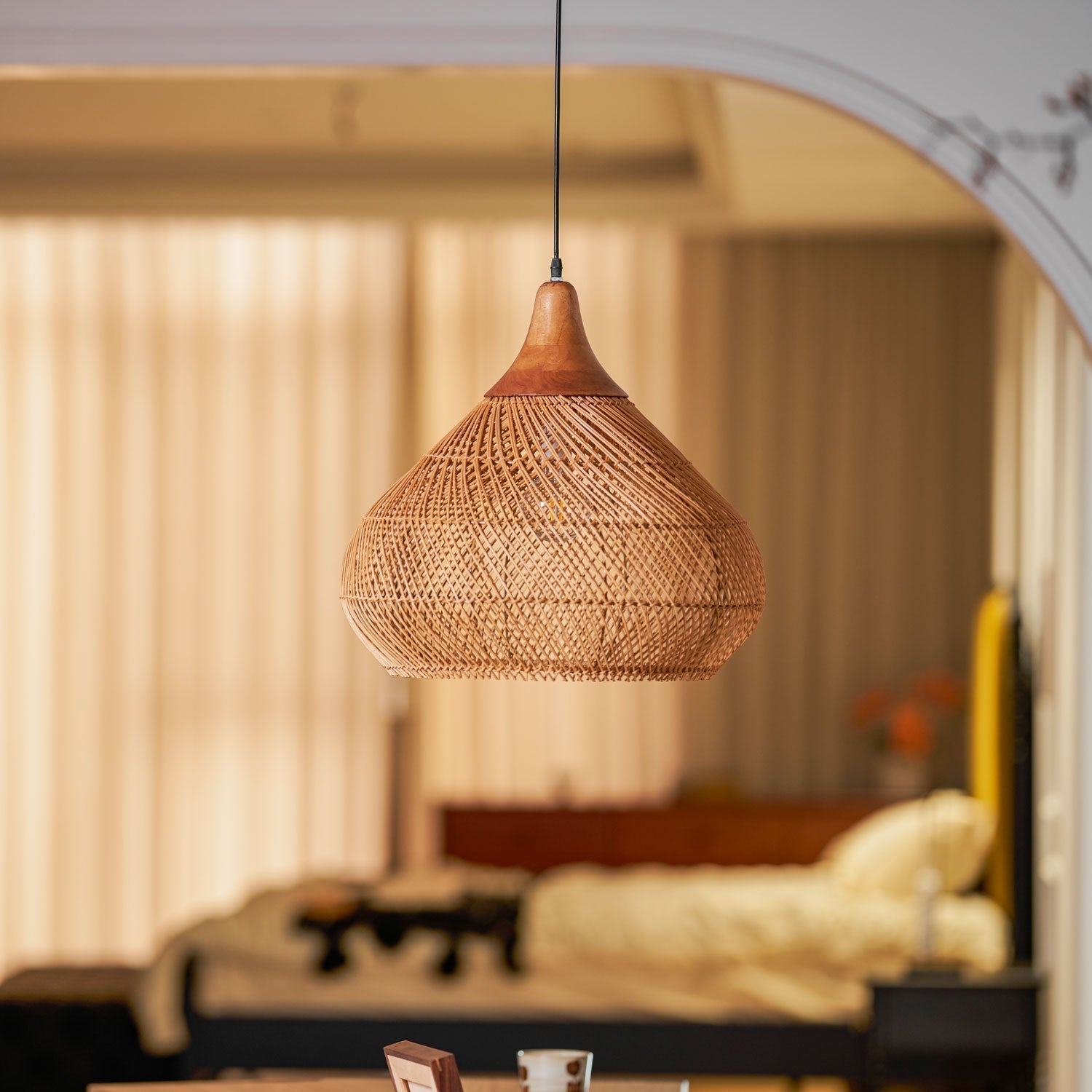 Braided Rattan Pendant Lamp - Lamp Outdoor
