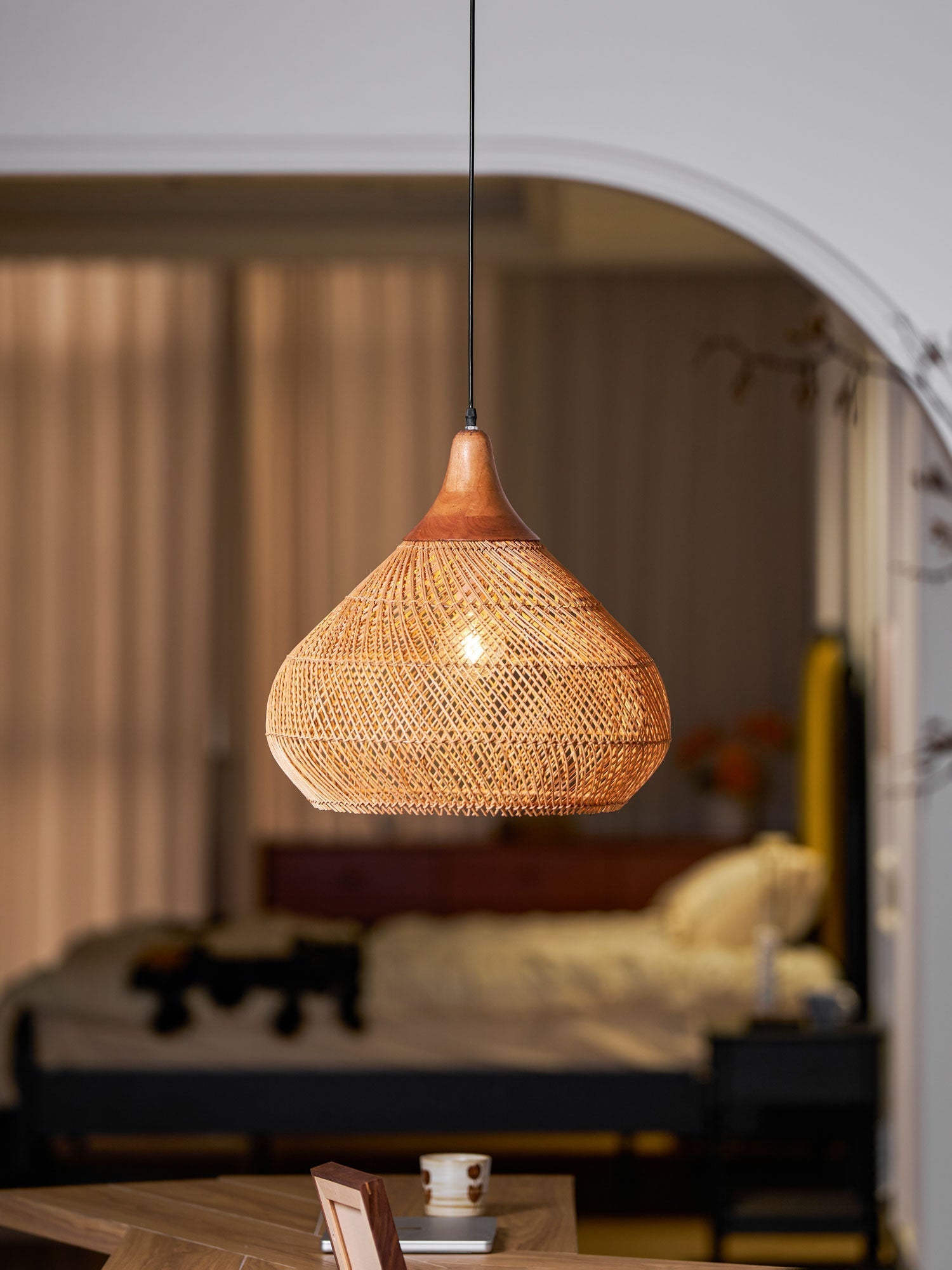 Braided Rattan Pendant Lamp - Lamp Outdoor