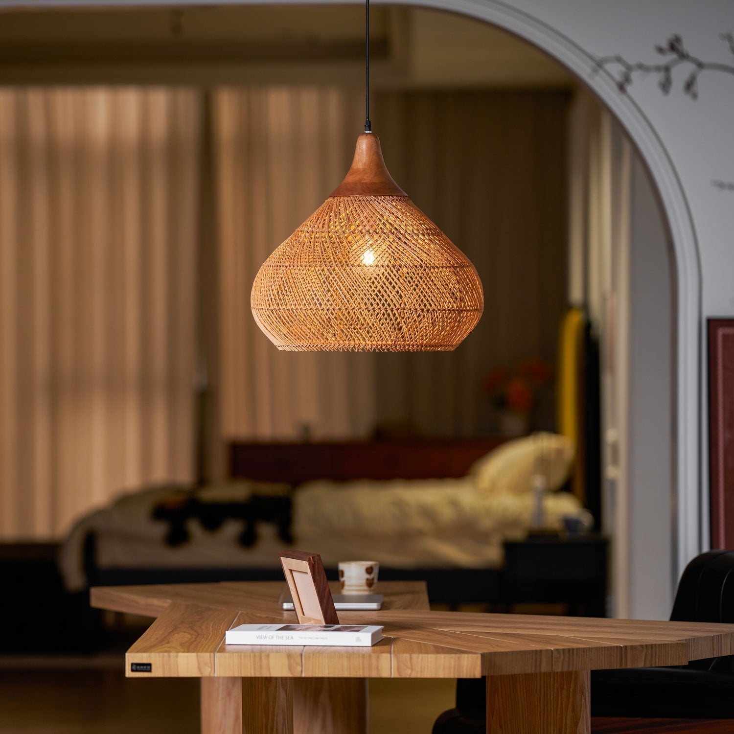 Braided Rattan Pendant Lamp - Lamp Outdoor