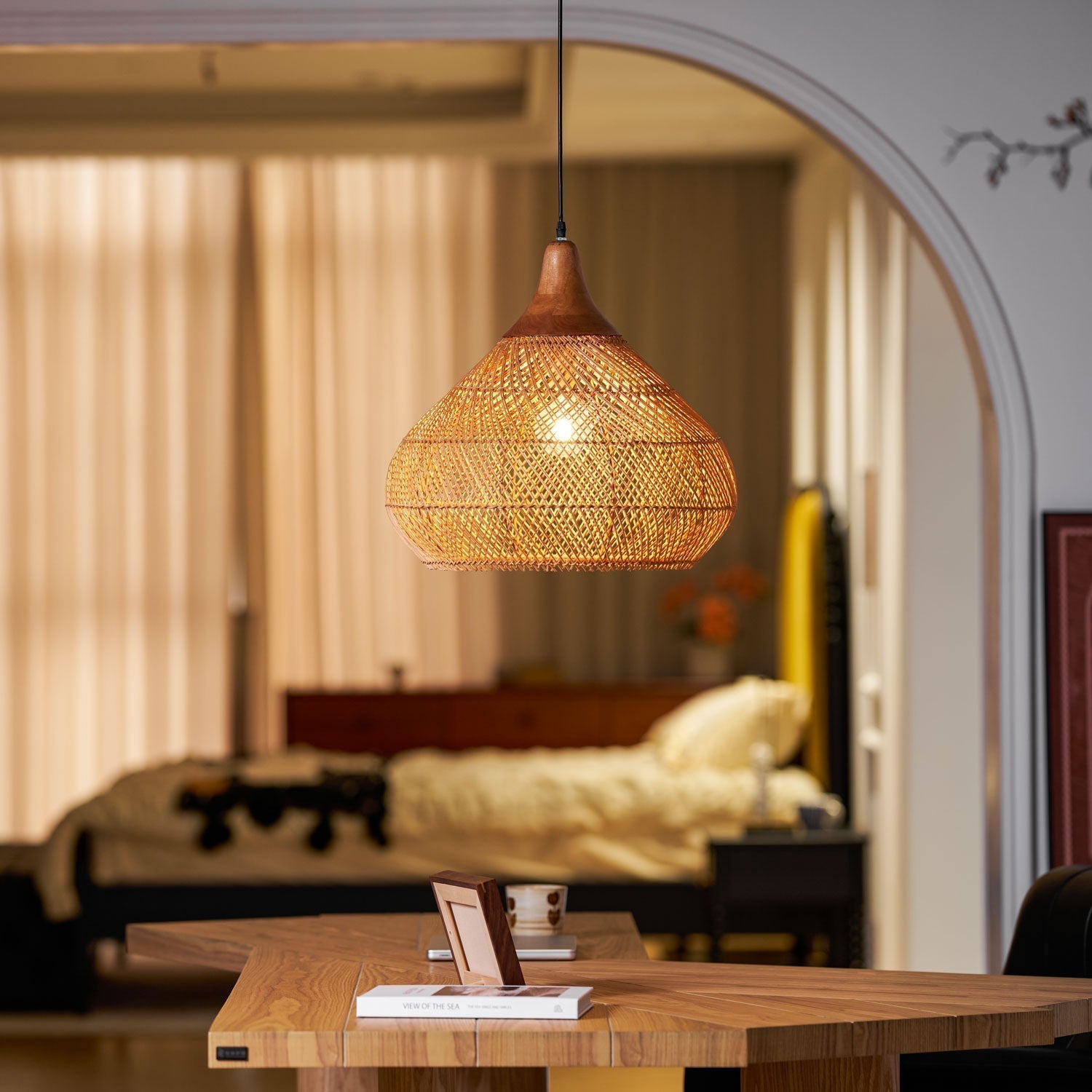 Braided Rattan Pendant Lamp - Lamp Outdoor
