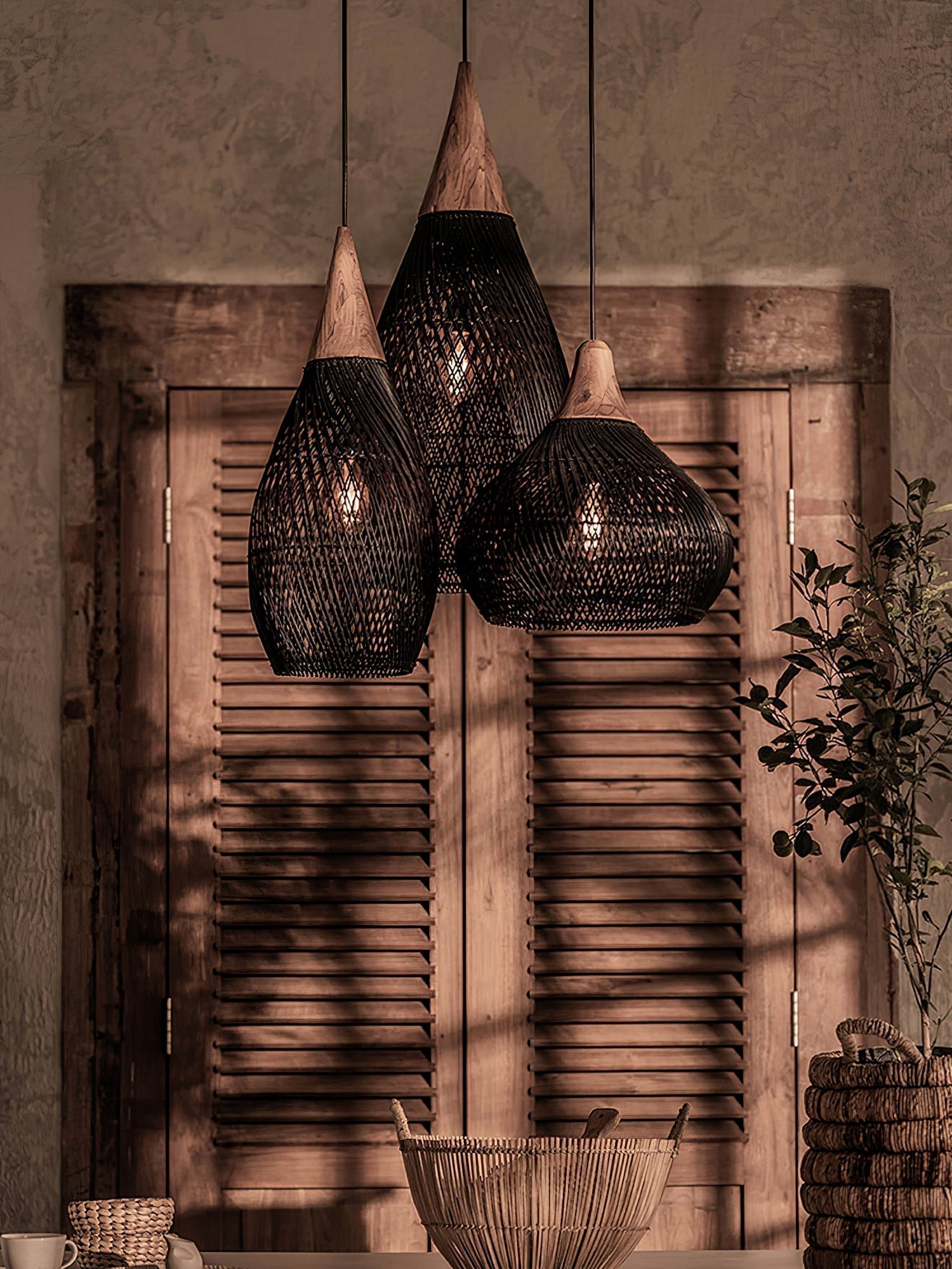 Braided Rattan Pendant Lamp - Lamp Outdoor