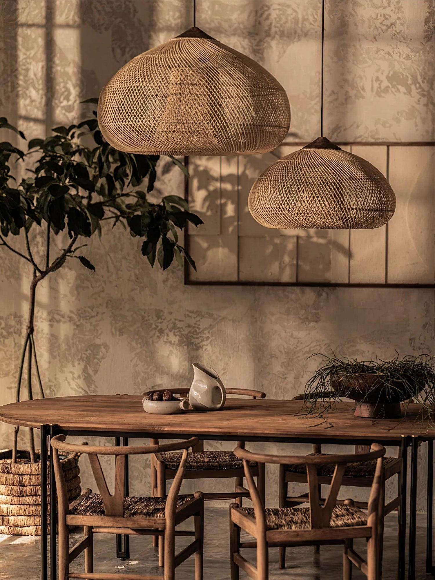 Braided Rattan Pendant Lamp - Lamp Outdoor