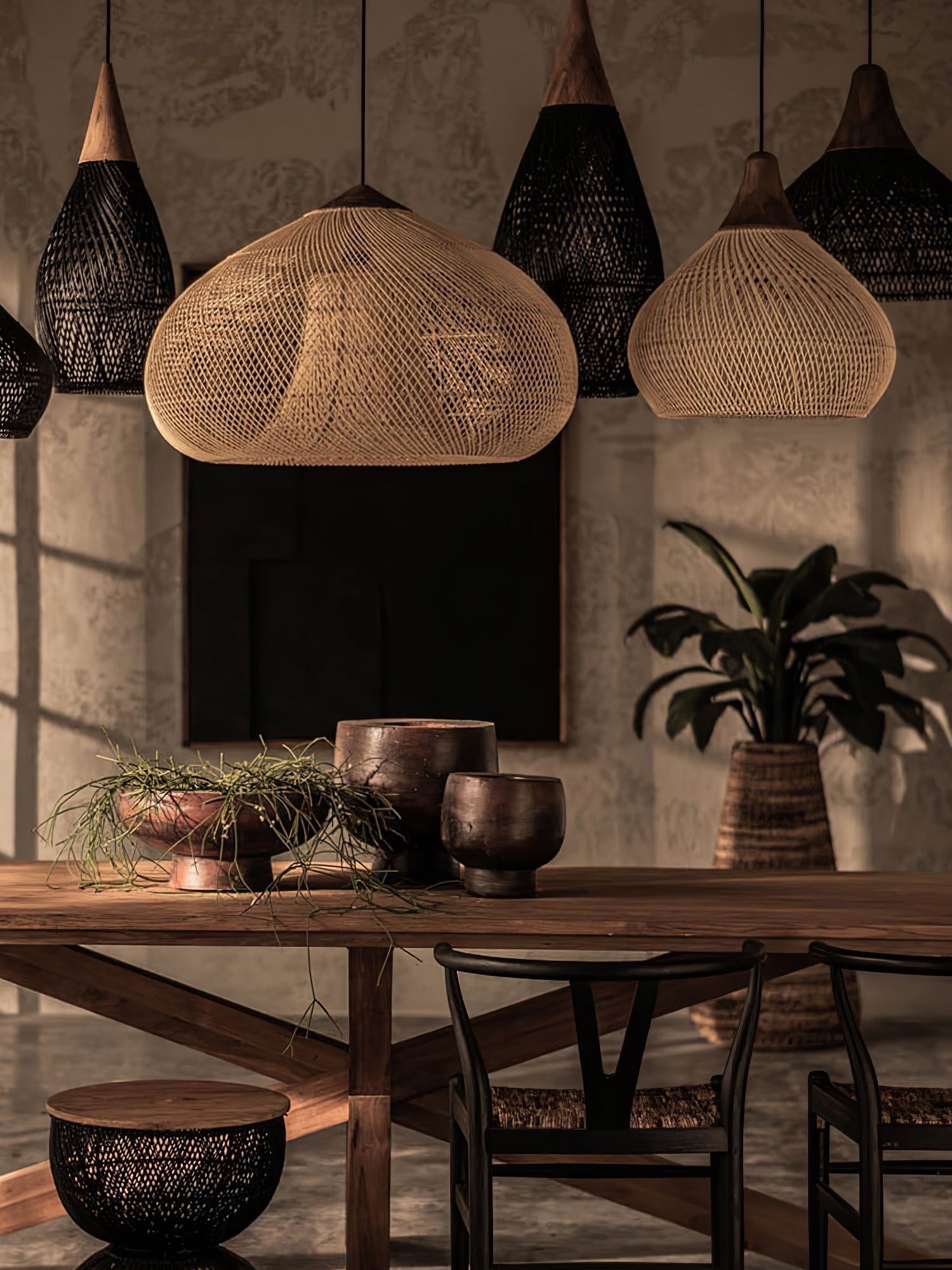 Braided Rattan Pendant Lamp - Lamp Outdoor