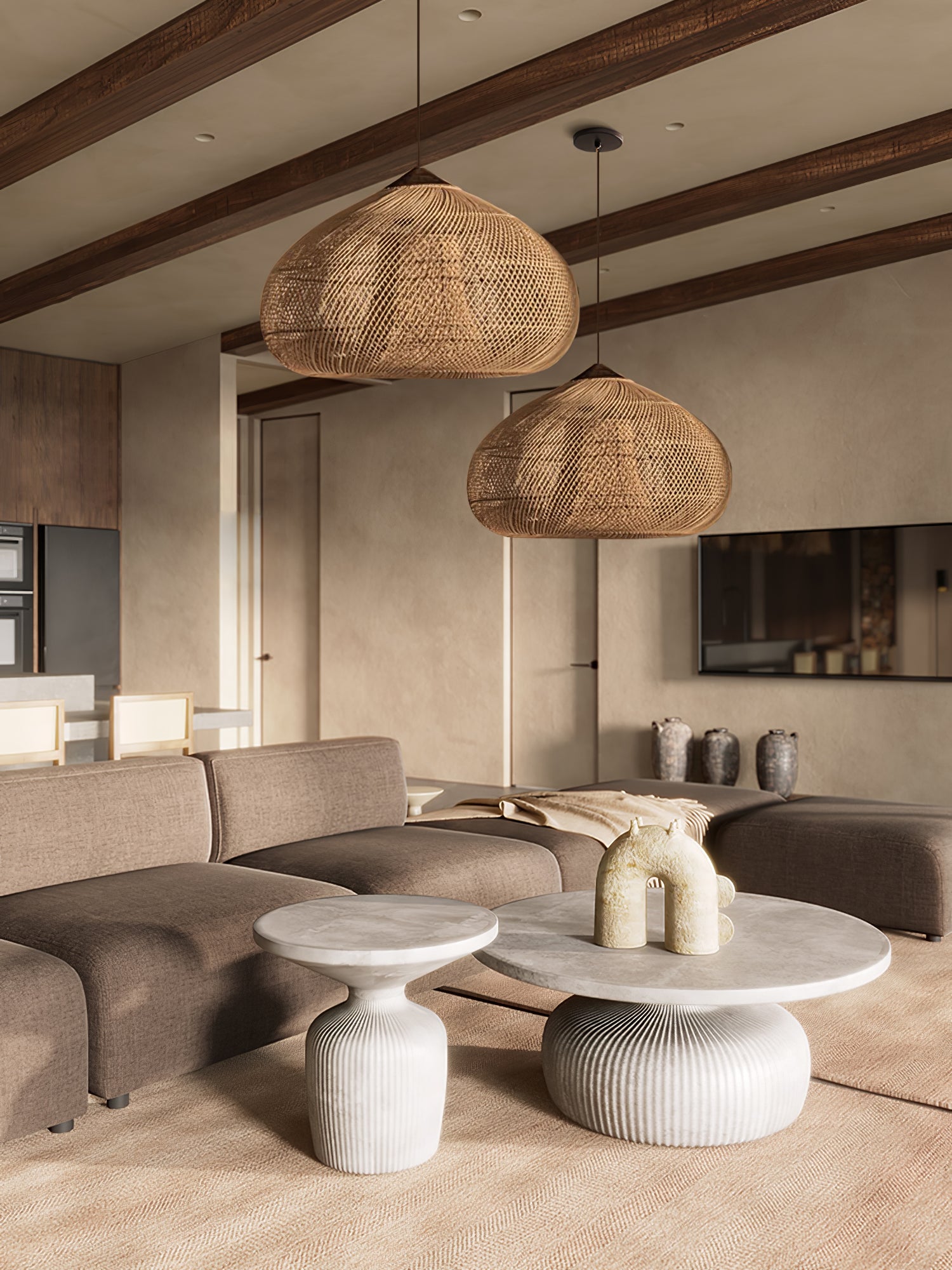 Braided Rattan Pendant Lamp - Lamp Outdoor