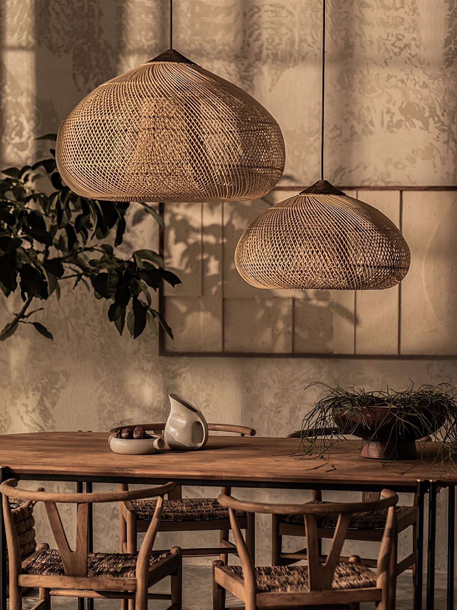 Braided Rattan Pendant Lamp - Lamp Outdoor