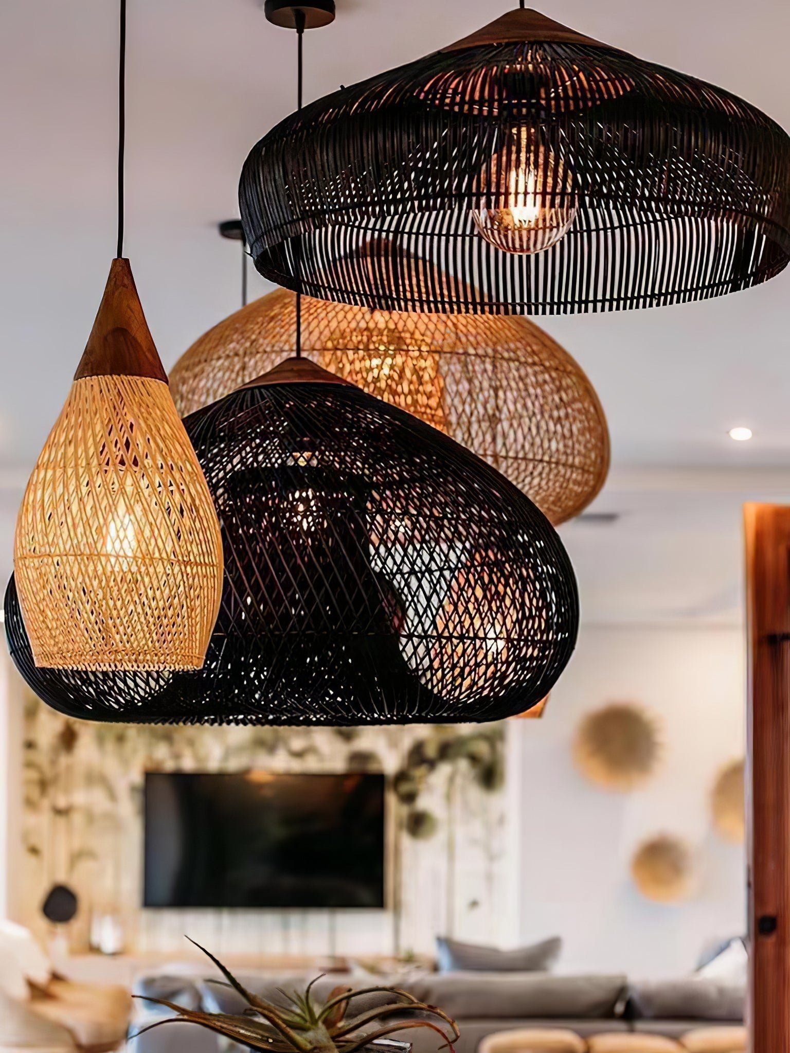 Braided Rattan Pendant Lamp - Lamp Outdoor