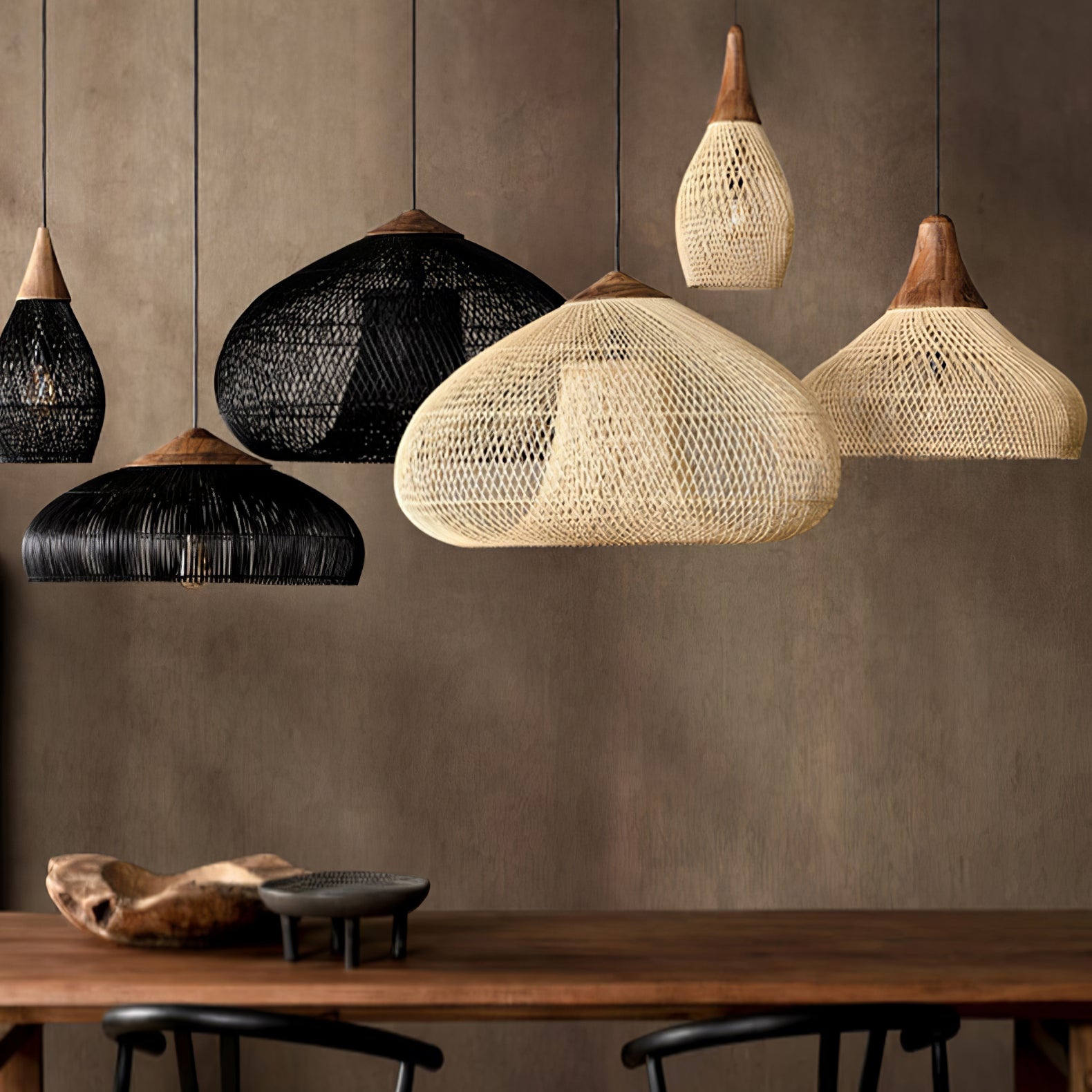 Braided Rattan Pendant Lamp - Lamp Outdoor