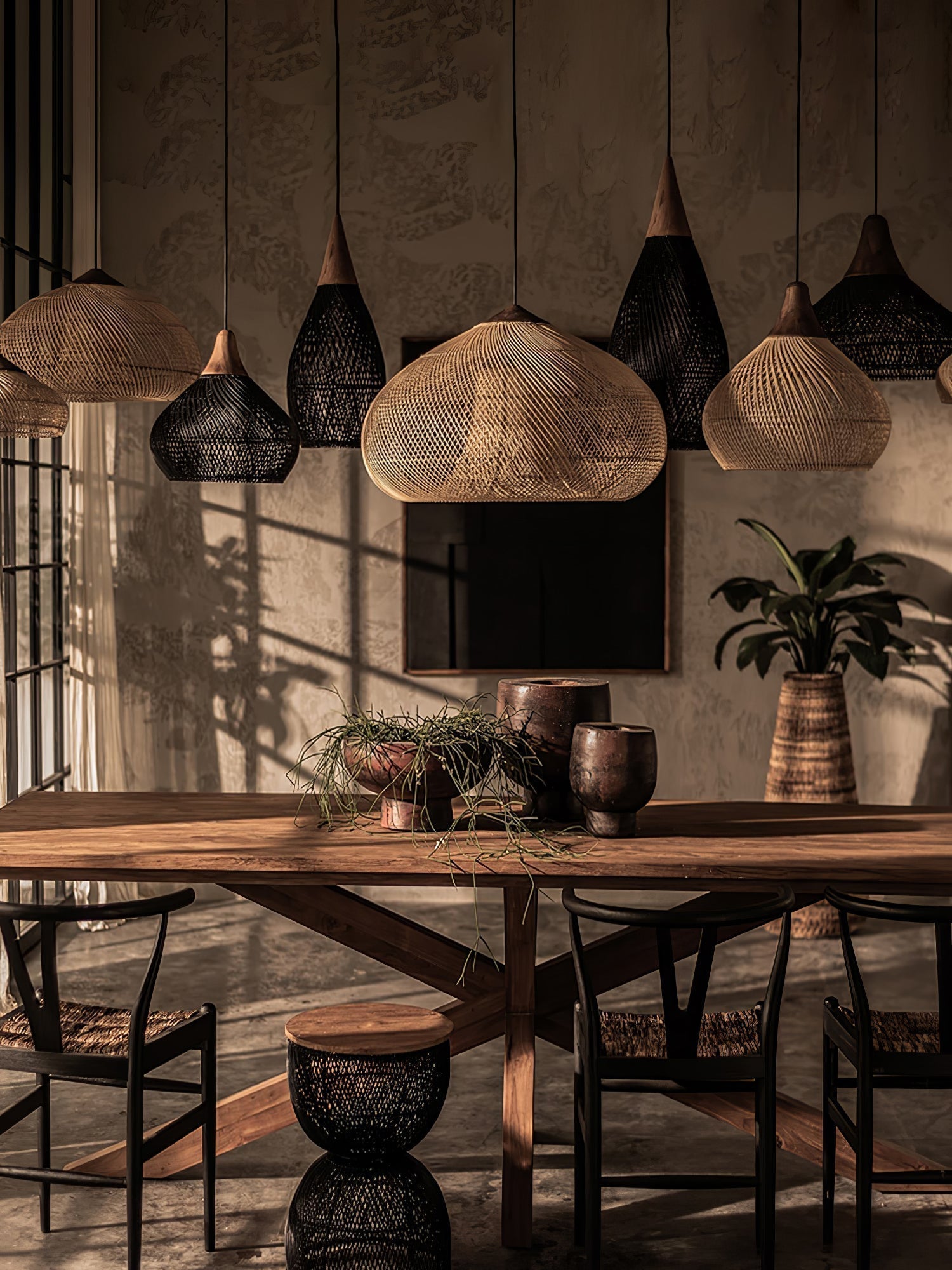 Braided Rattan Pendant Lamp - Lamp Outdoor