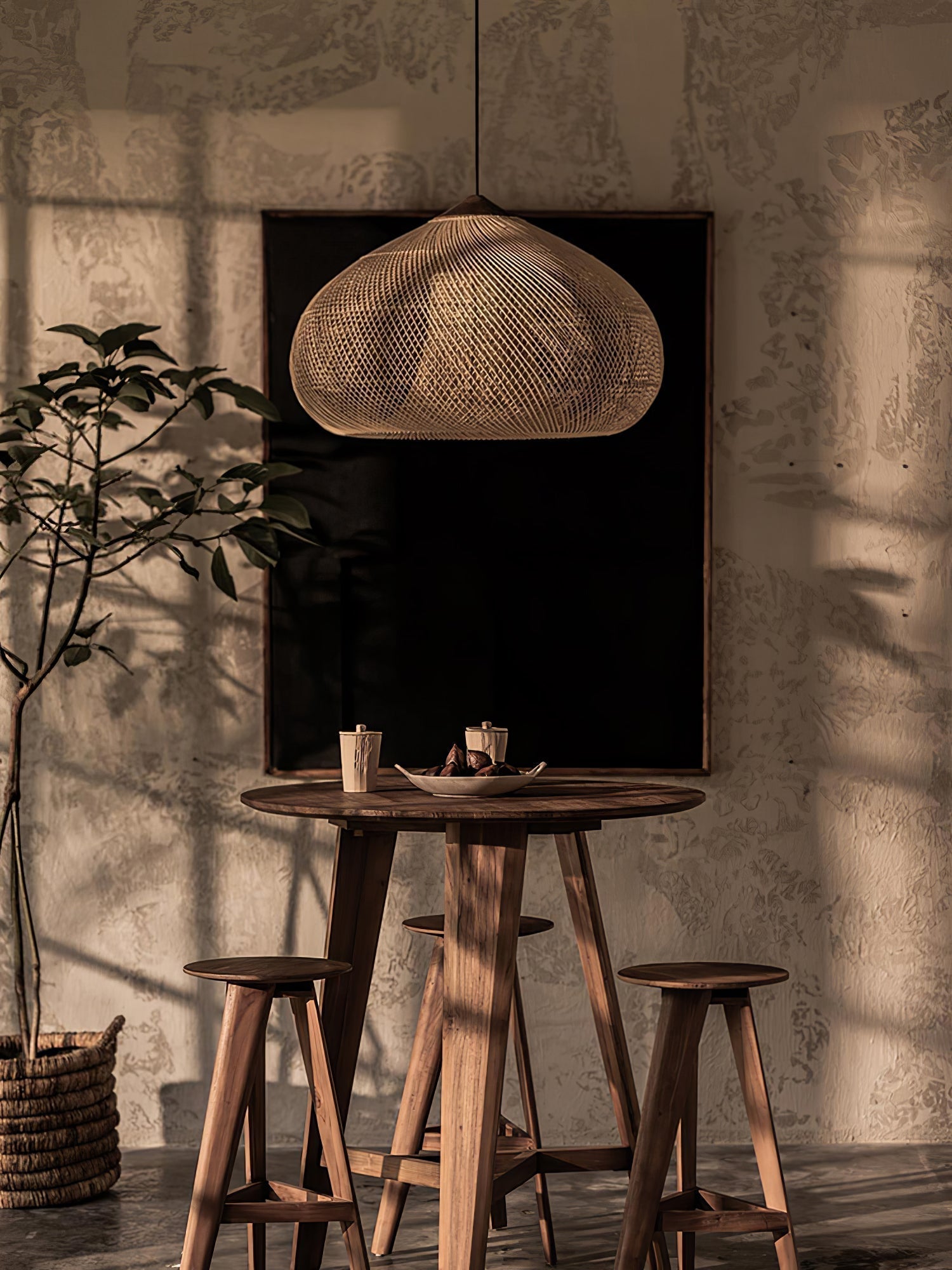 Braided Rattan Pendant Lamp - Lamp Outdoor