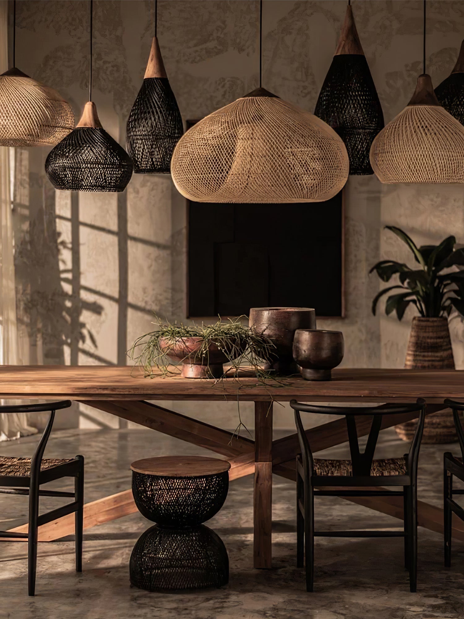 Braided Rattan Pendant Lamp - Lamp Outdoor