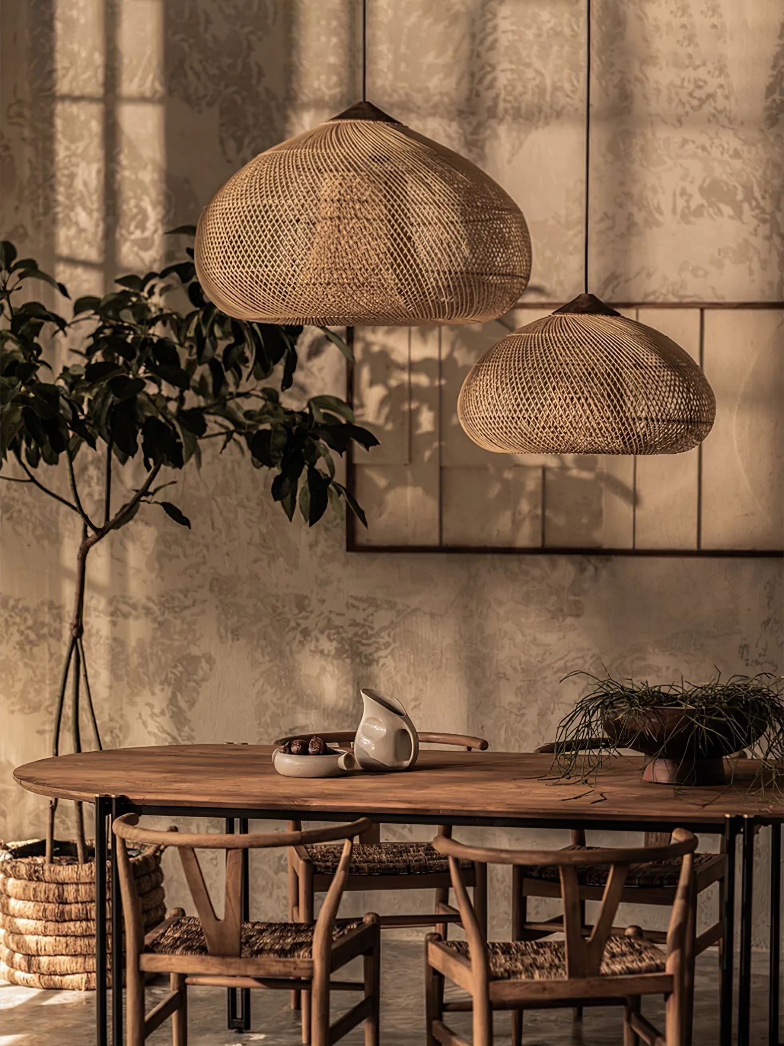 Braided Rattan Pendant Lamp - Lamp Outdoor