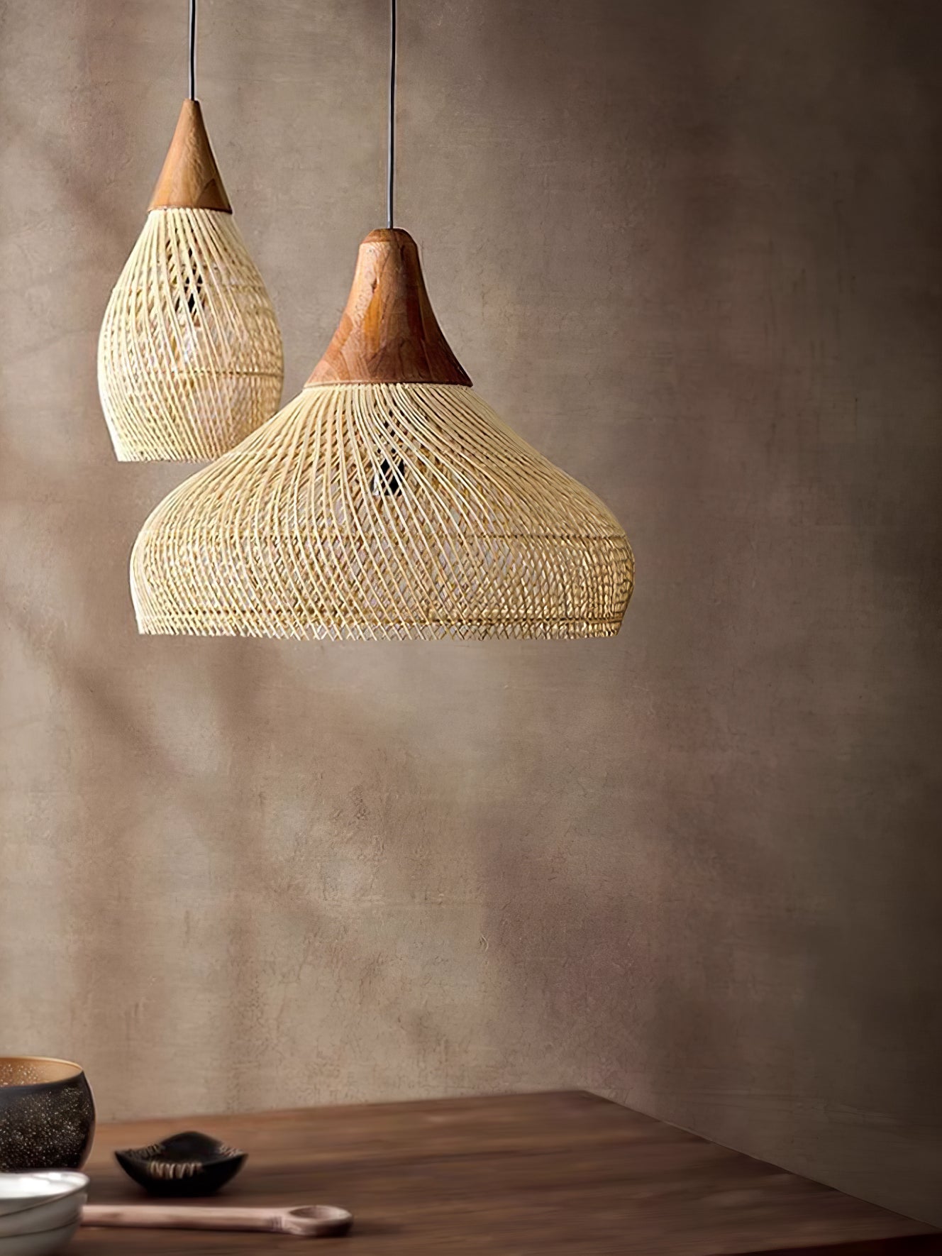 Braided Rattan Pendant Lamp - Lamp Outdoor
