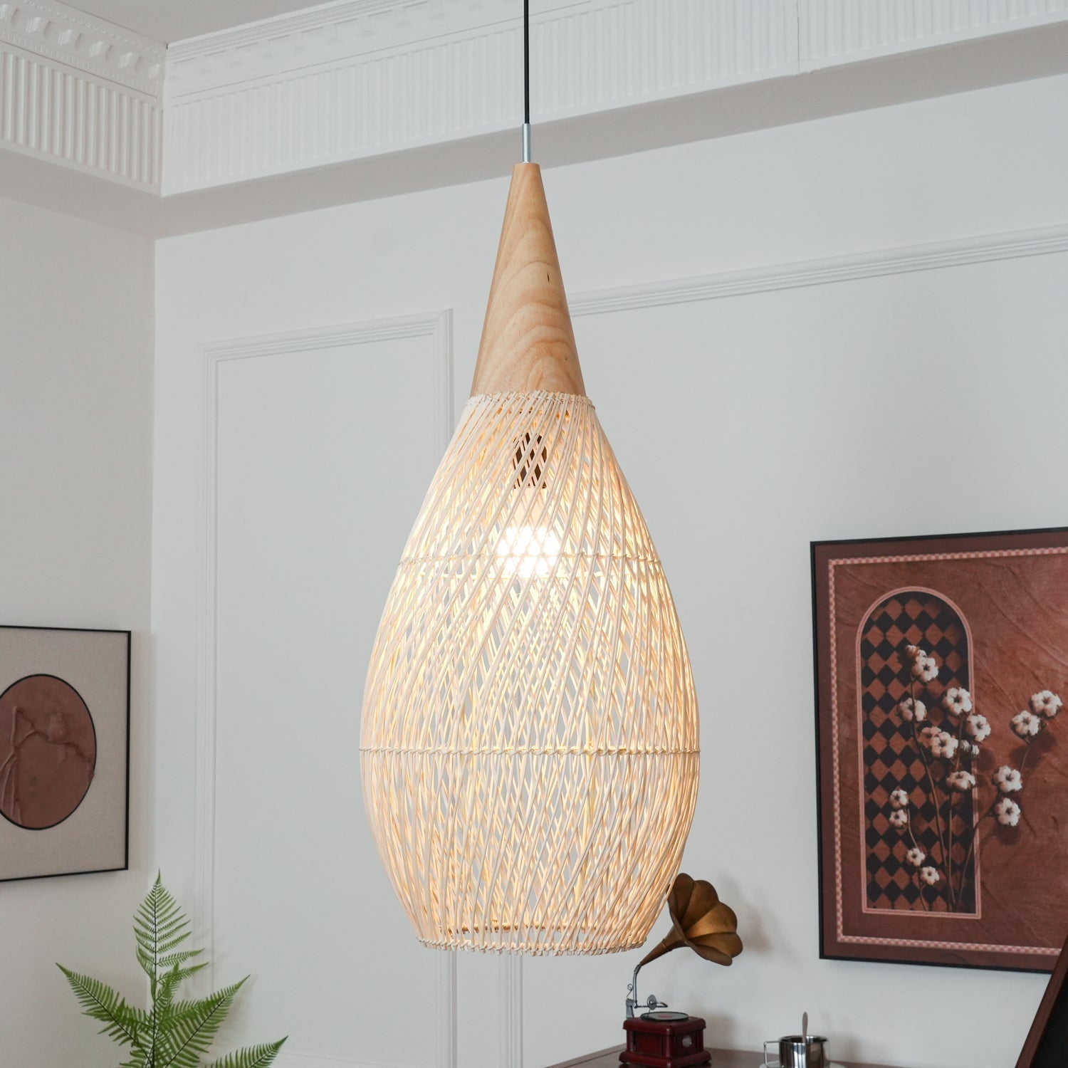 Braided Rattan Pendant Lamp - Lamp Outdoor