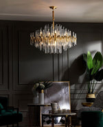 Solara Chandelier Antique Brass Starburst - Letslighting