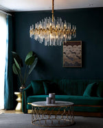 Solara Chandelier Antique Brass Starburst - Letslighting
