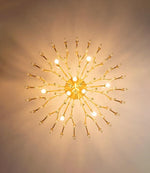 Solara Chandelier Antique Brass Starburst - Letslighting