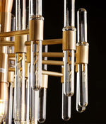 Solara Chandelier Antique Brass Starburst - Letslighting