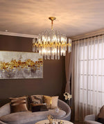 Solara Chandelier Antique Brass Starburst - Letslighting