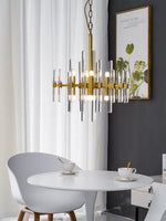 Solara Chandelier Antique Brass Starburst - Letslighting