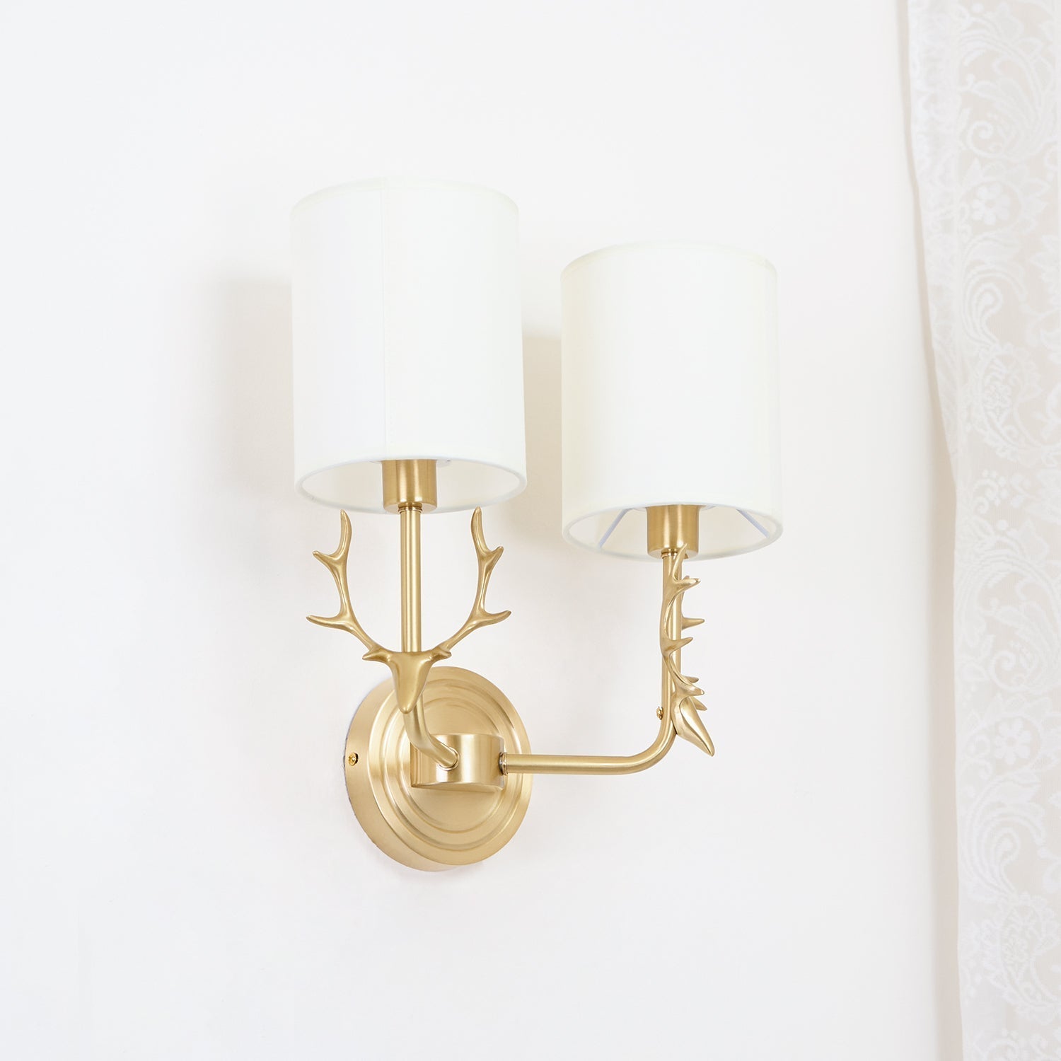 Brass Deer Head Wall Light - Lamp Outdoor