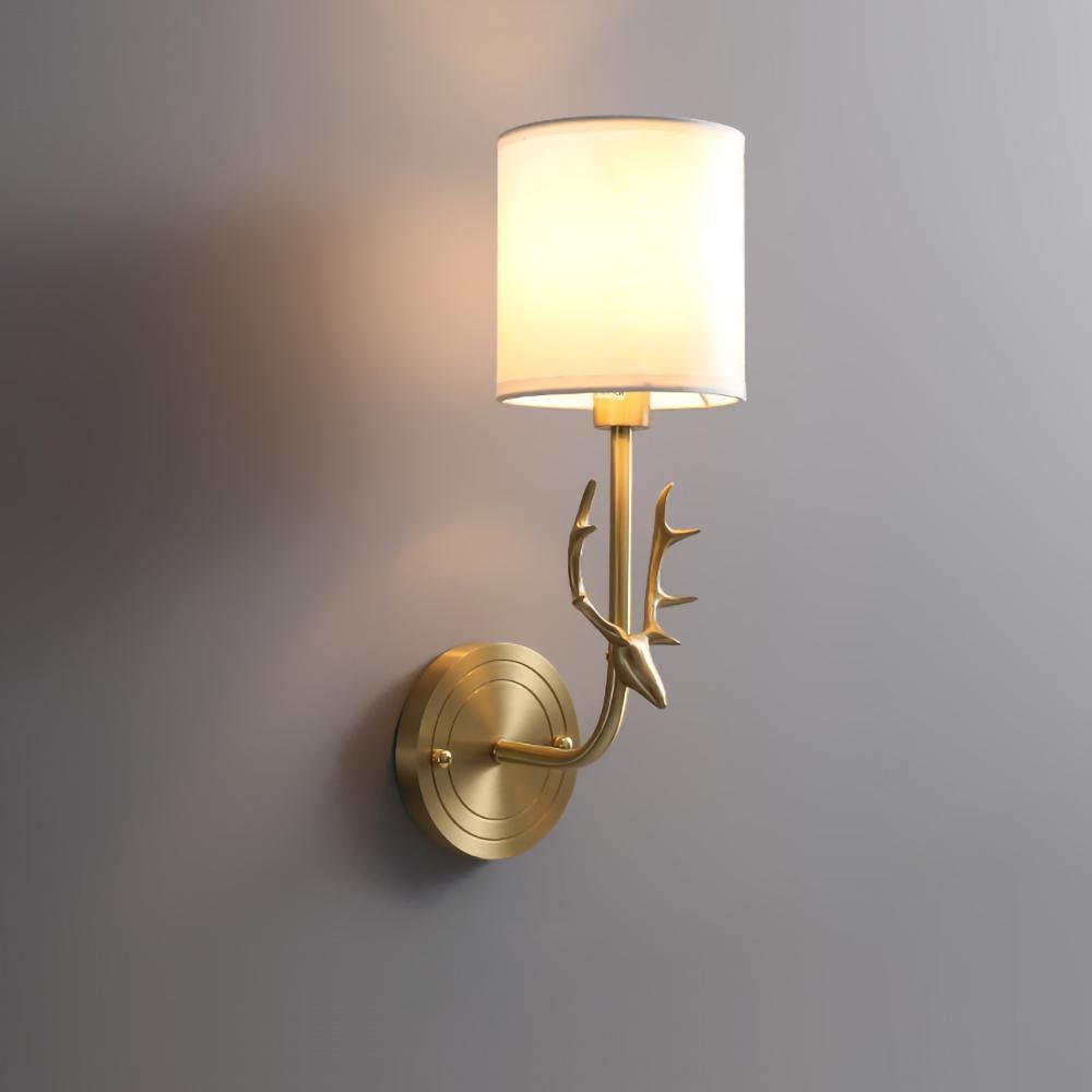 Brass Deer Head Wall Light - Lamp Outdoor