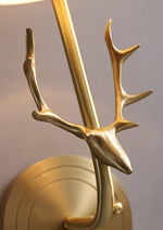 Brass Deer Head Wall Light - Lamp Outdoor