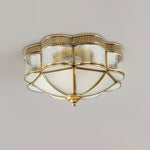 Brass Domed Flush Ceiling Lamp - Lamp Outdoor