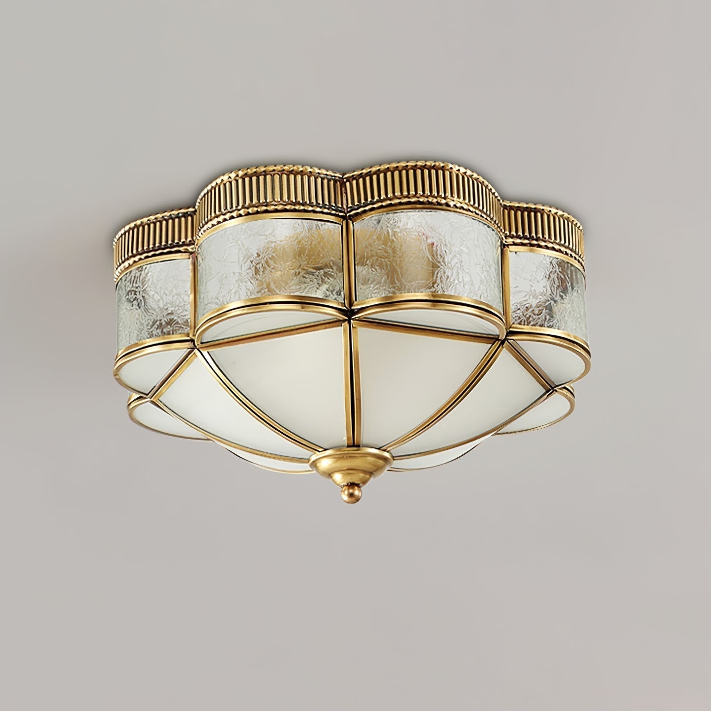 Brass Domed Flush Ceiling Lamp - Lamp Outdoor