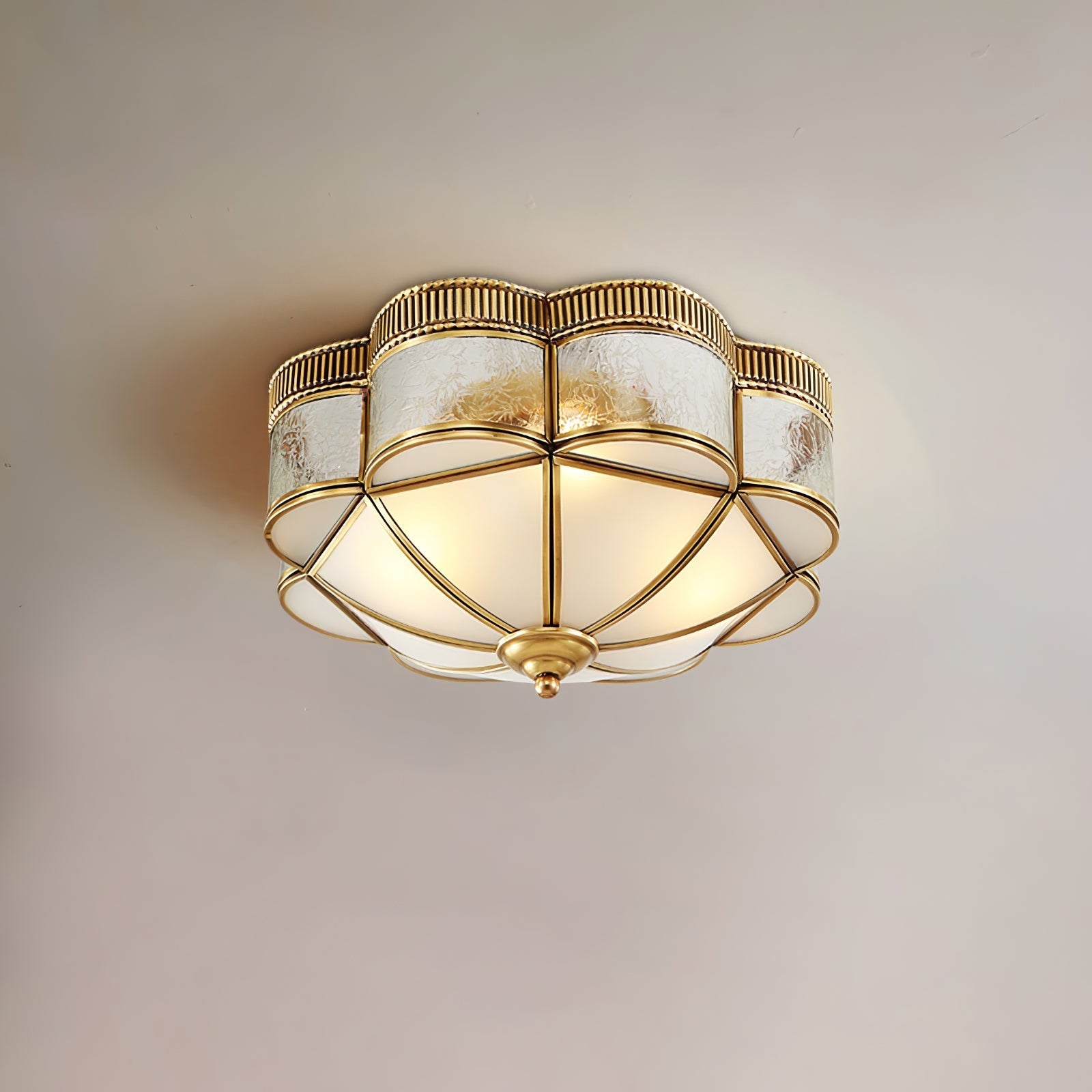 Brass Domed Flush Ceiling Lamp - Lamp Outdoor
