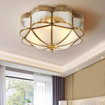 Brass Domed Flush Ceiling Lamp - Lamp Outdoor