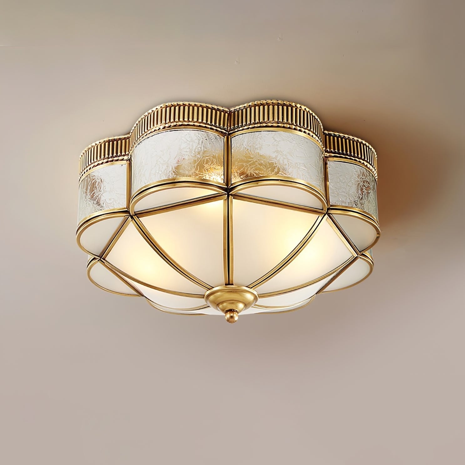 Brass Domed Flush Ceiling Lamp - Lamp Outdoor