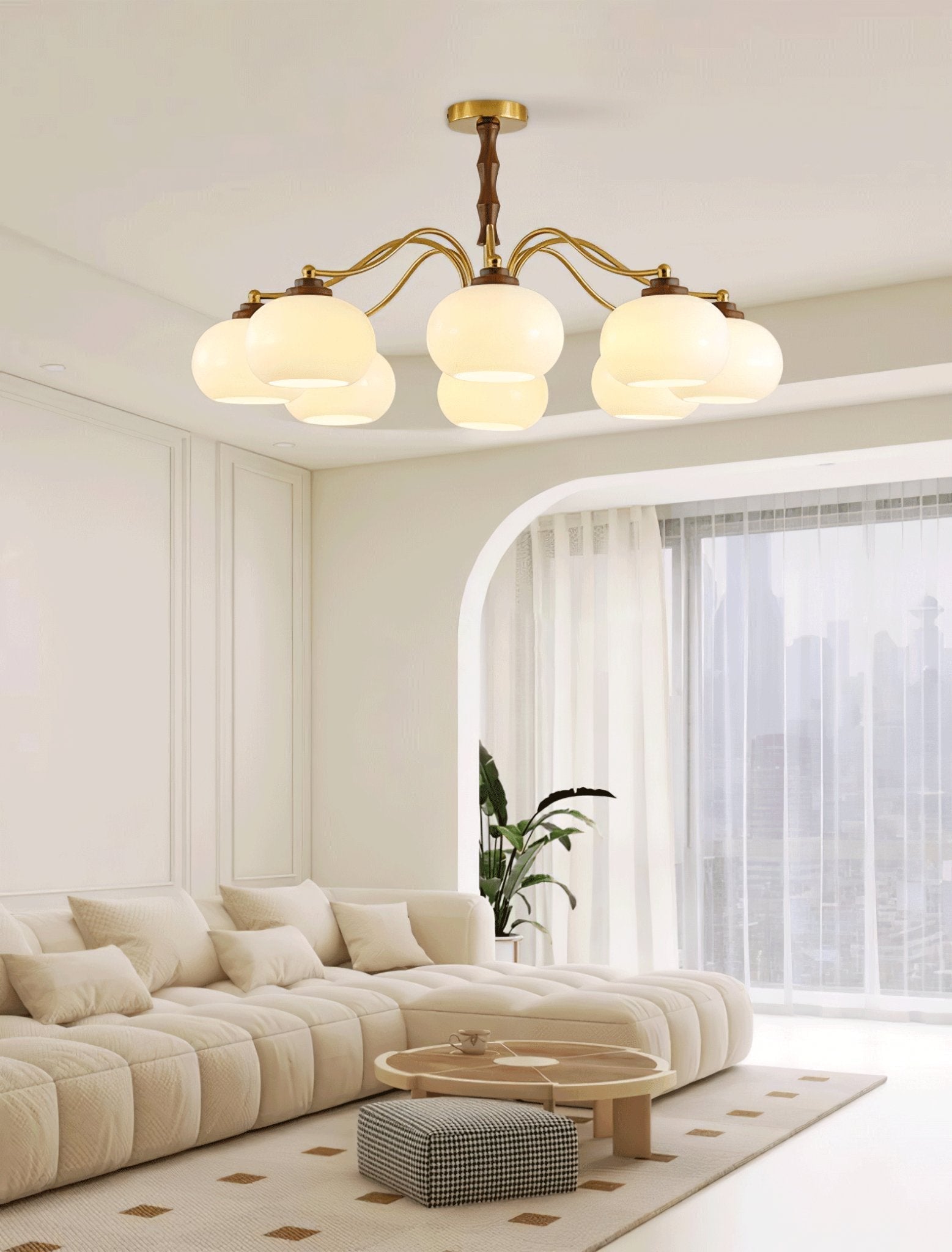 Persimmon Glass Globe Chandelier - Lamp Outdoor