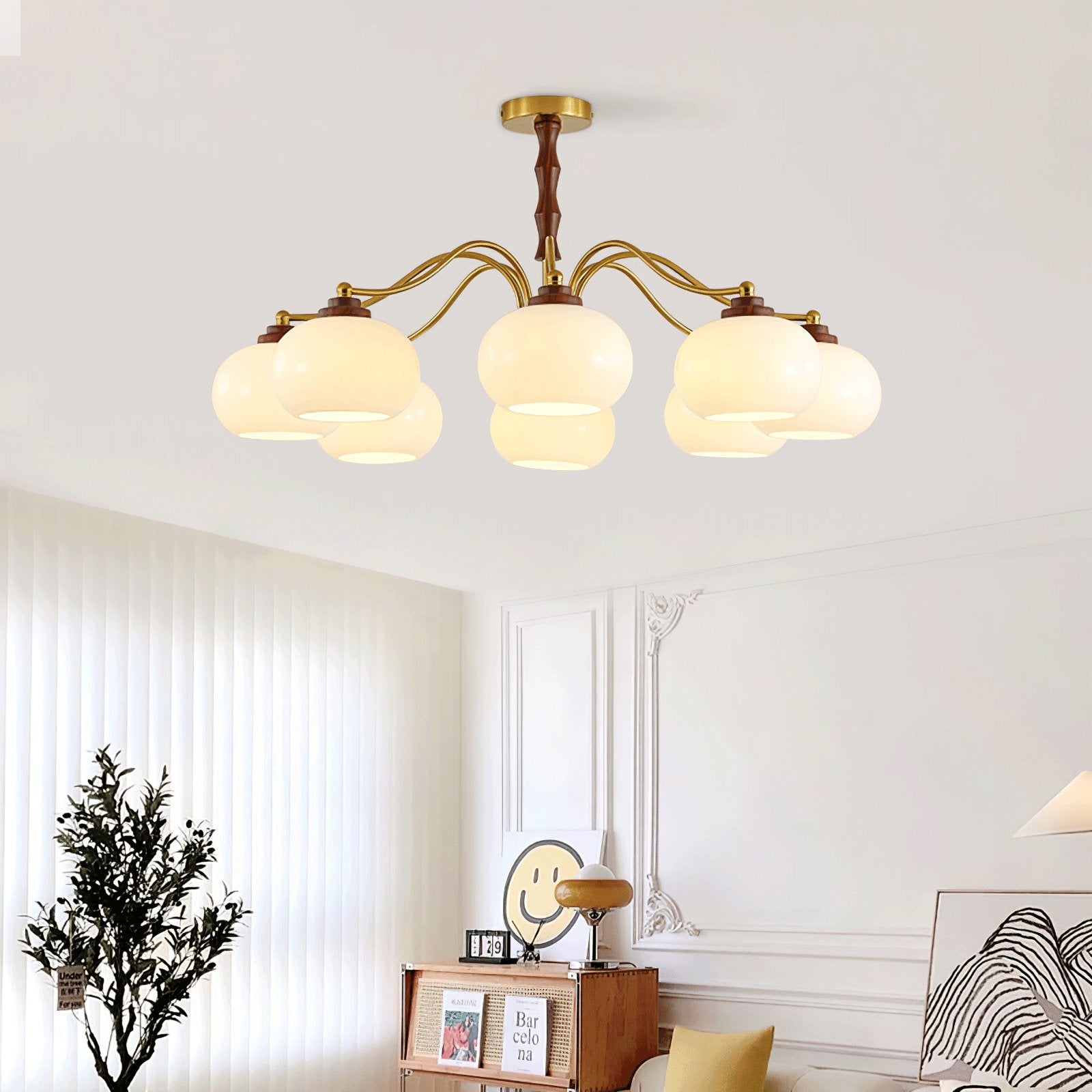 Persimmon Glass Globe Chandelier - Lamp Outdoor