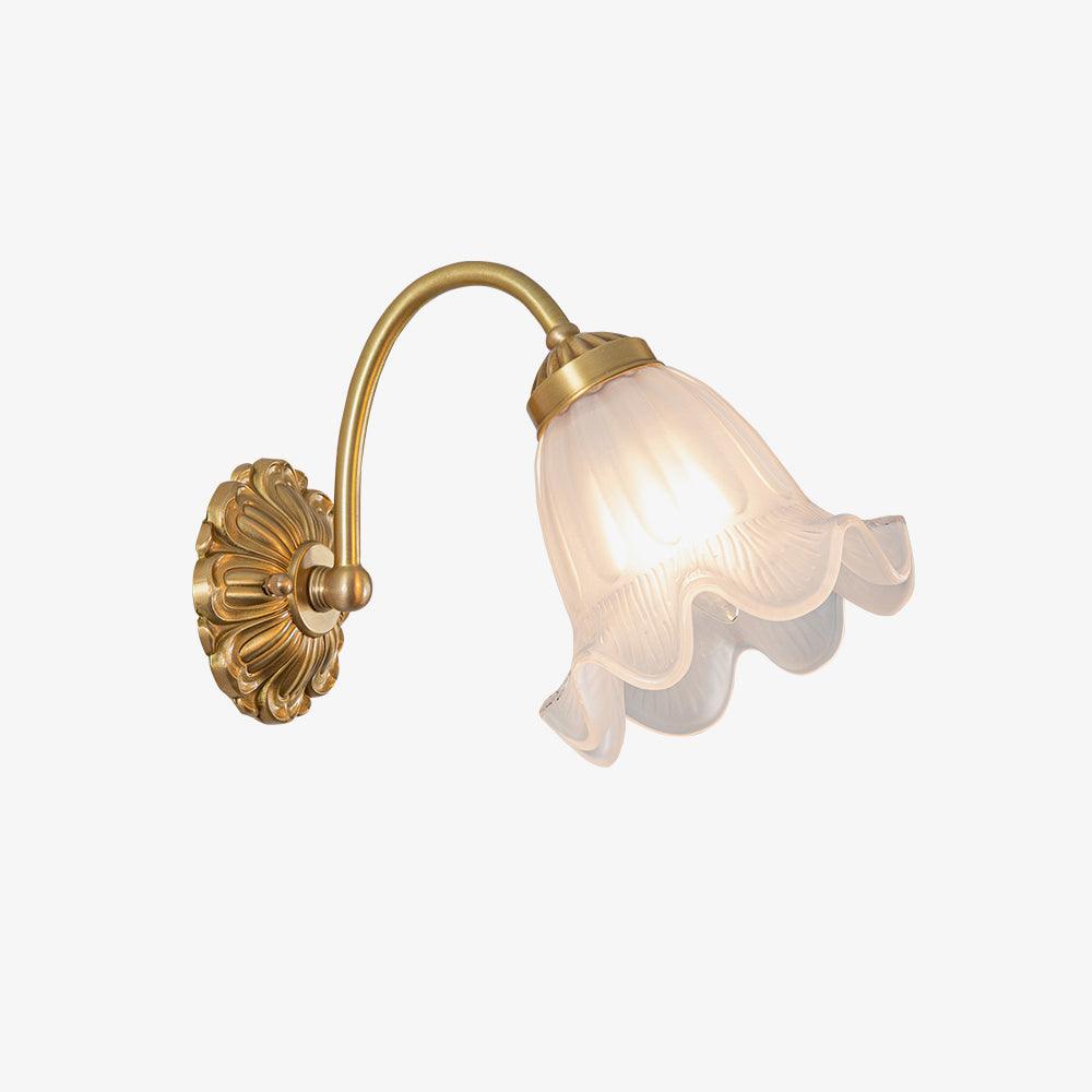 Brass Floral Glass Sconce - Lamp Outdoor