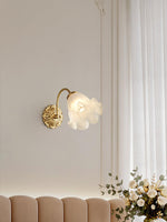 Brass Floral Glass Sconce - Lamp Outdoor