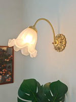 Brass Floral Glass Sconce - Lamp Outdoor