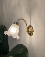Brass Floral Glass Sconce - Lamp Outdoor