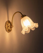 Brass Floral Glass Sconce - Lamp Outdoor