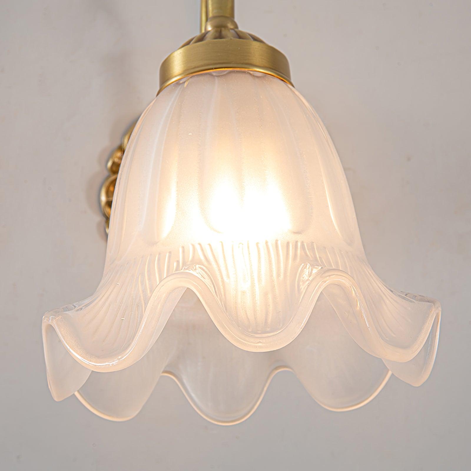 Brass Floral Glass Sconce - Lamp Outdoor