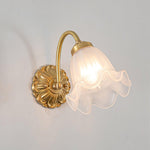 Brass Floral Glass Sconce - Lamp Outdoor