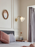 Brass Floral Glass Sconce - Lamp Outdoor