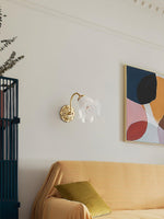Brass Floral Glass Sconce - Lamp Outdoor